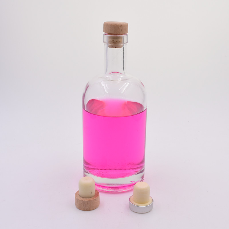 500ml empty clear Ice Wine wine decanter glass vodka glass bottles with metal packing cover and Heat shrinkable film