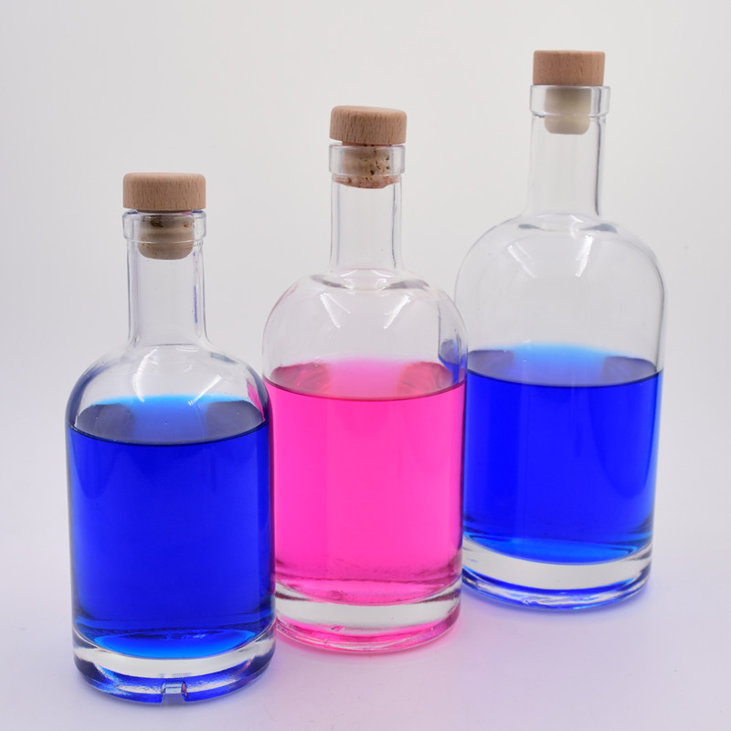 500ml empty clear Ice Wine wine decanter glass vodka glass bottles with metal packing cover and Heat shrinkable film