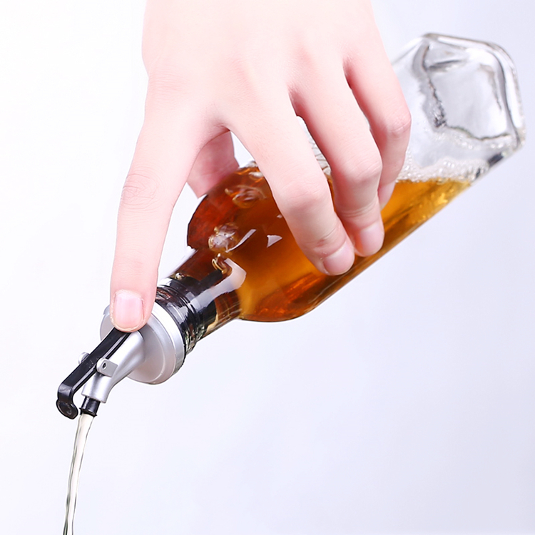 500ml empty clear glass olive oil bottle cooking oil bottle with pourer cap