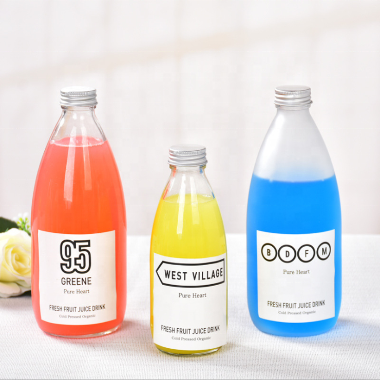 500ml glass spirit bottle with screw lid 16oz juice milk clear glass bottle