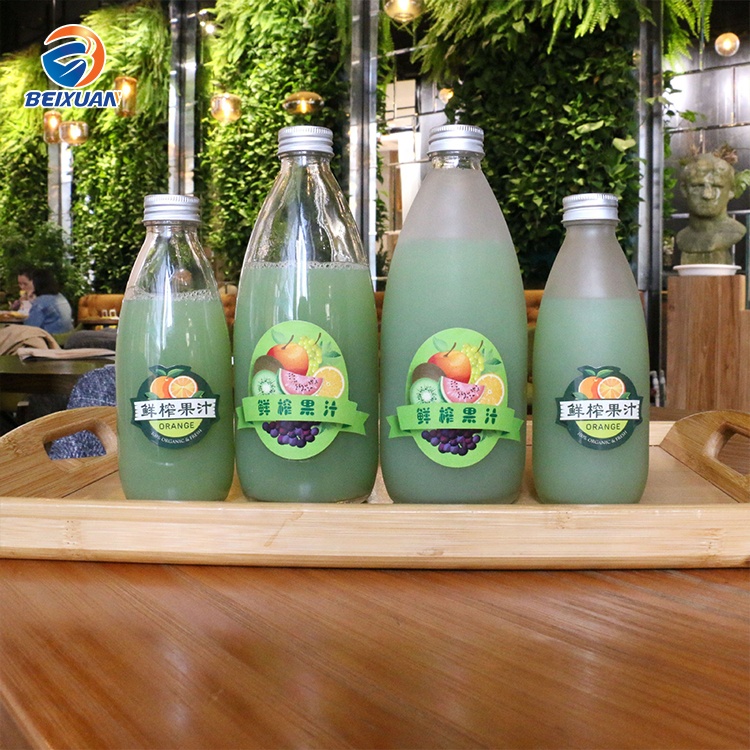 500ml glass spirit bottle with screw lid 16oz juice milk clear glass bottle