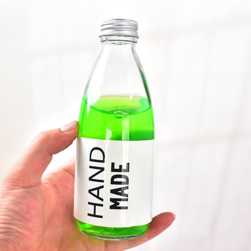 500ml glass spirit bottle with screw lid 16oz juice milk clear glass bottle