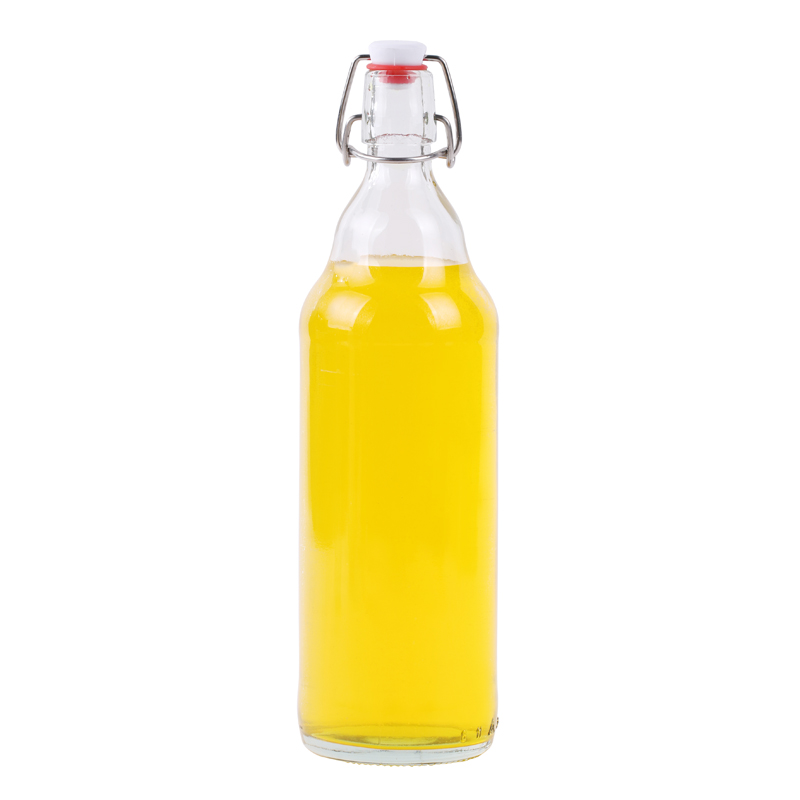 500ml glass wine bottle with swingtop lid and handle