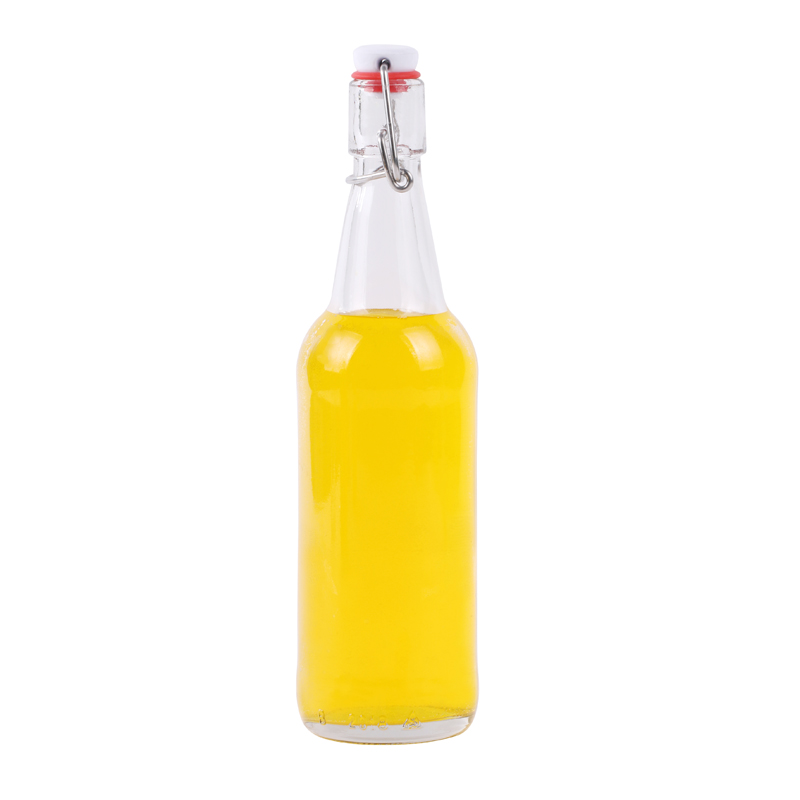 500ml glass wine bottle with swingtop lid and handle