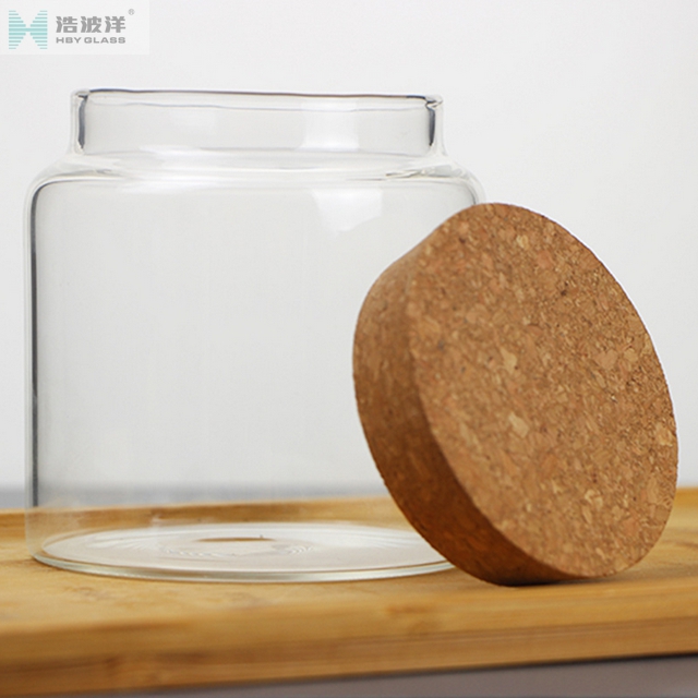 500ml high borosilicate tea storage glass jar with cork