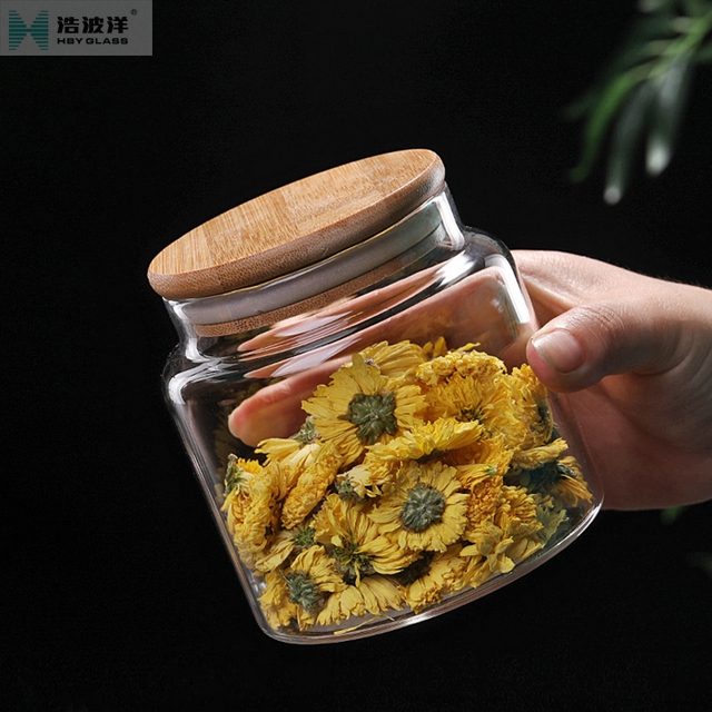 500ml high borosilicate tea storage glass jar with cork