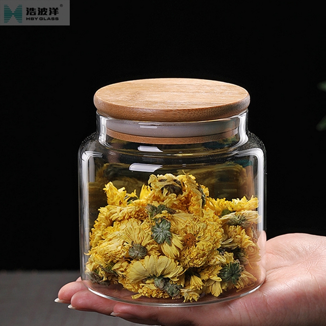 500ml high borosilicate tea storage glass jar with cork