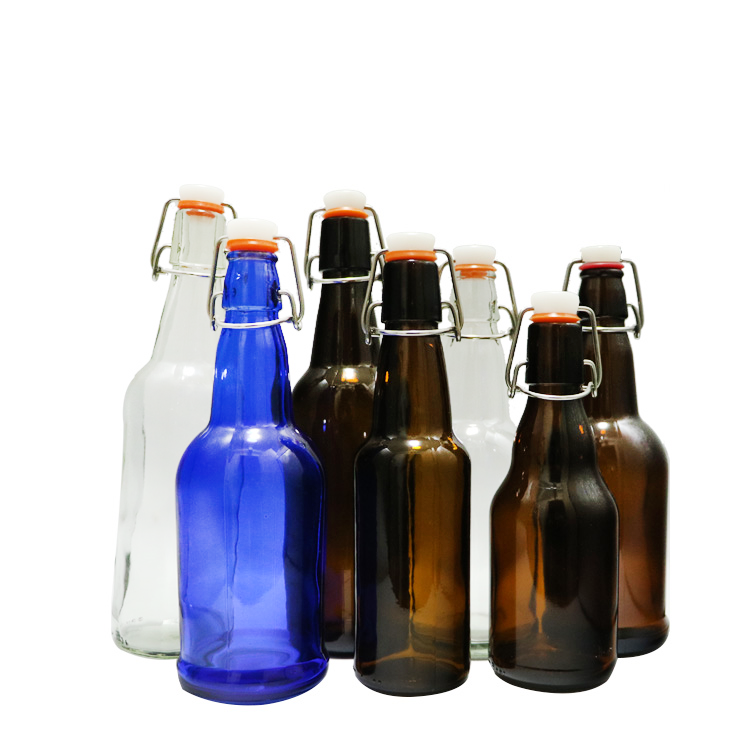 500ml high quality amber glass beer bottle with swing top cap CY-087