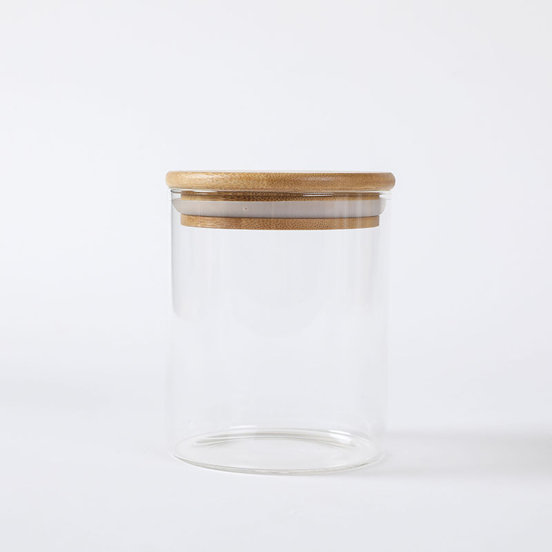500ml high quality borosilicate glass jar with airtight bamboo lid glass storage jar