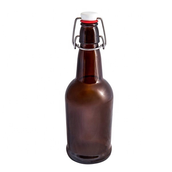 500ml high quality brown color square wine glass bottle liquor