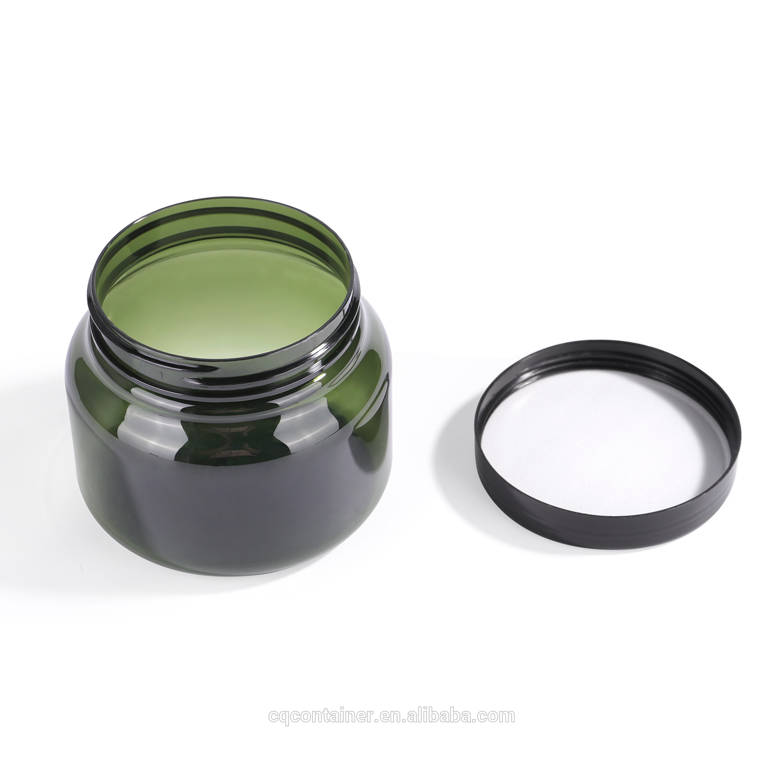 500ml hotsale empty large cosmetic cream hair gel food container amber plastic jar with black screw lid skin Body Scrub Jars