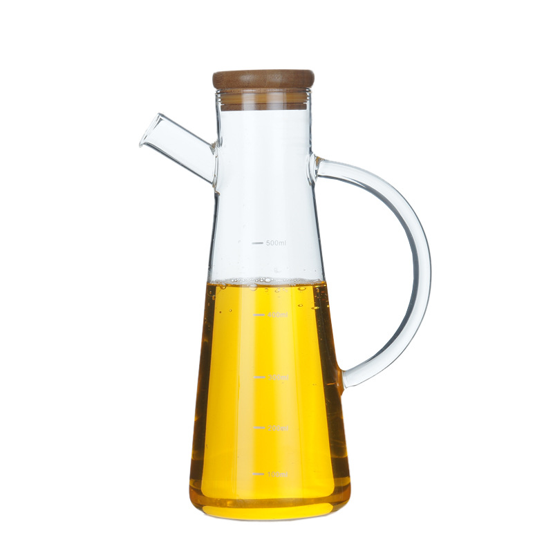 500ml   kitchen oil jug toil seasoning pot with bamboo lids