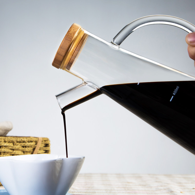 500ml kitchen oil jug toil seasoning pot with bamboo lids