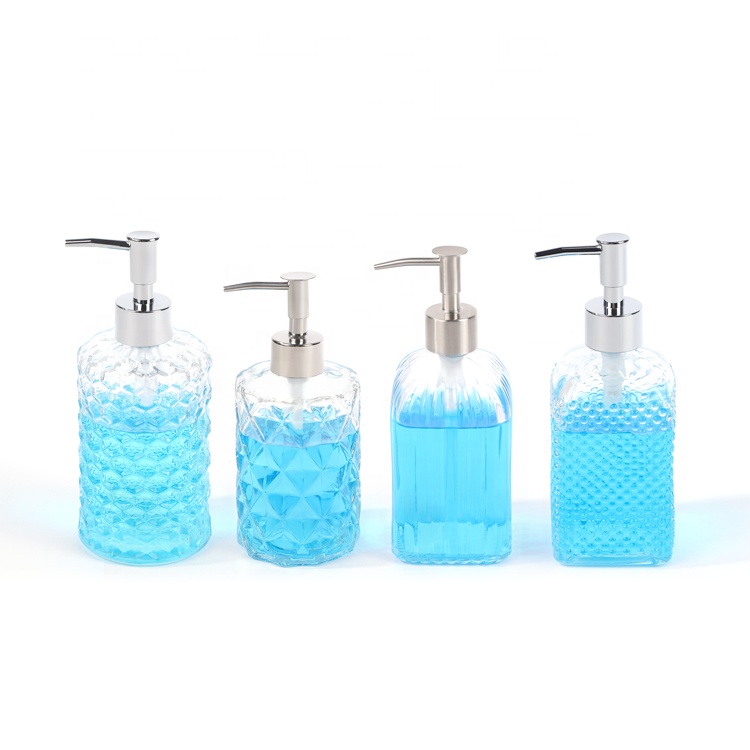 500ml new style empty lotion bottles shampoo liquid soap glass with pump