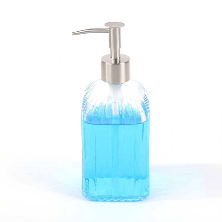 500ml new style empty lotion bottles shampoo liquid soap glass with pump