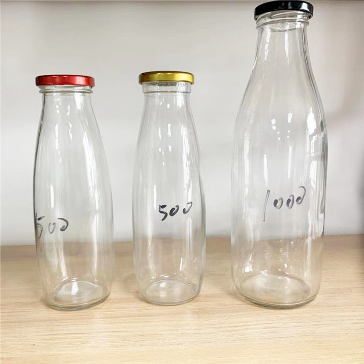 500ml round milk glass bottle with Iron lid
