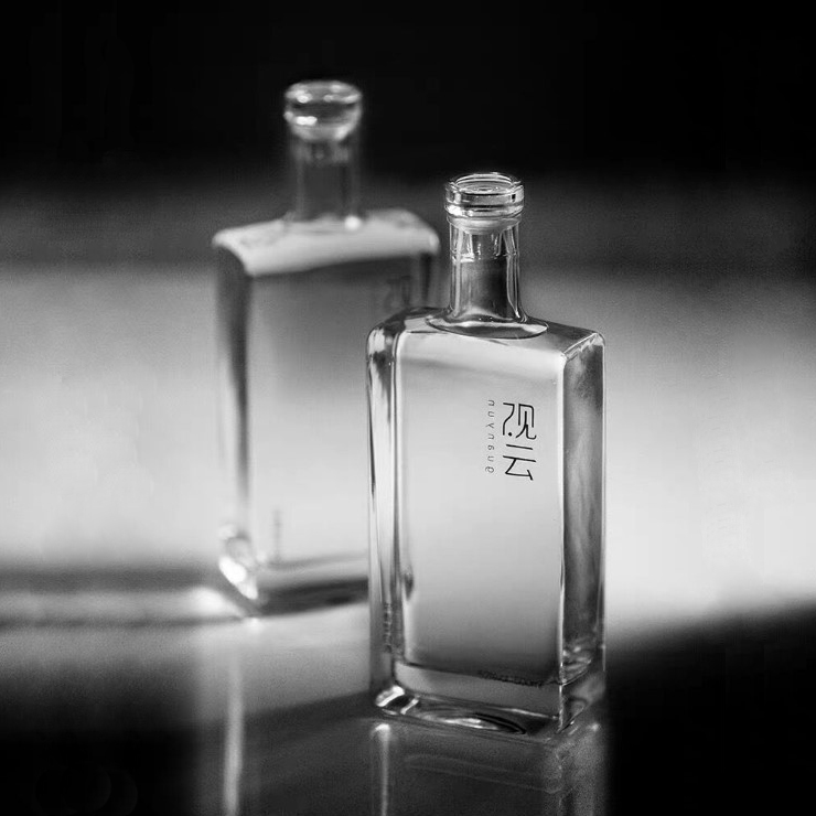 500ml super clear rectangle shaped Liquor Tequila vodka alcoholic drink glass bottles wholesale