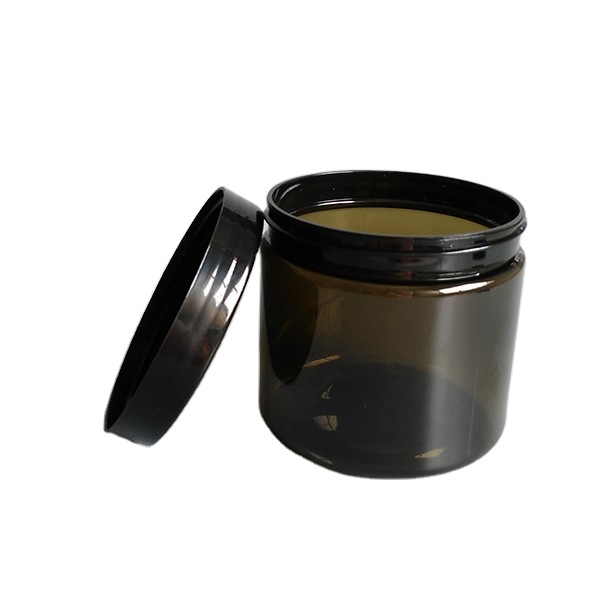 500ml transparent amber black plastic empty jar