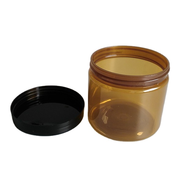 500ml transparent amber black plastic empty jar