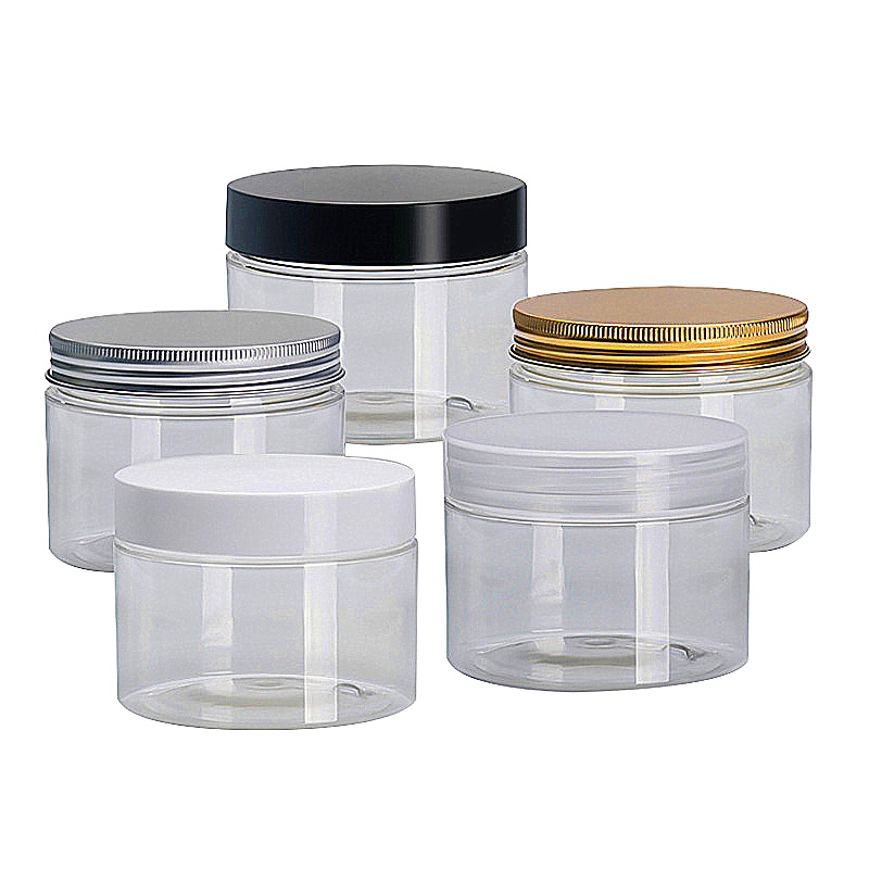 500ml white plastic cosmetics cream empty jar with black screw lid amber pet cosmetic plastic jars 250 ml