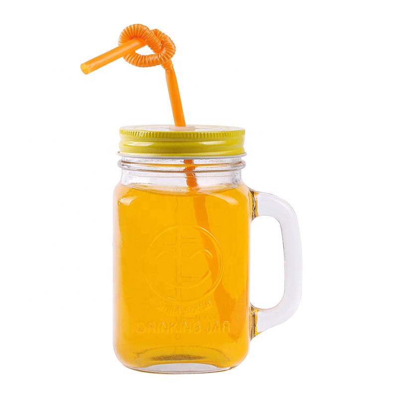 500ml wholesale 16oz glass mason jars with straw lid jars glass mason