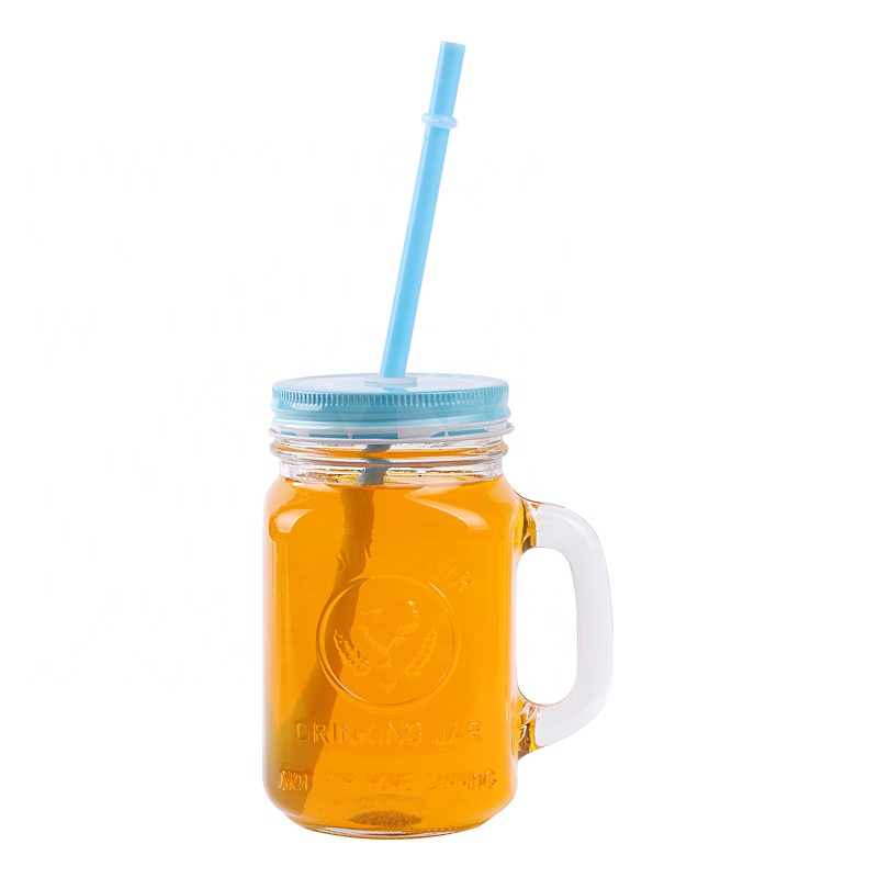 500ml wholesale 16oz glass mason jars with straw lid jars glass mason