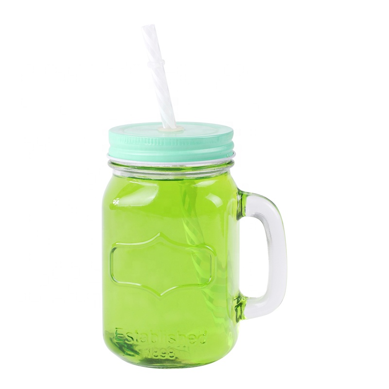 500ml wholesale 16oz glass mason jars with straw lid jars glass mason