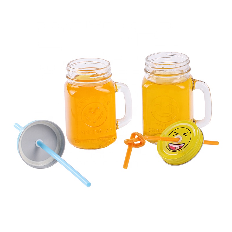 500ml wholesale 16oz glass mason jars with straw lid jars glass mason