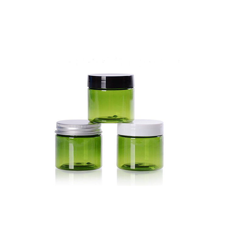 50G 100G 150G Hair Gel Food Container Green Cosmetic Cream Jar Plastic Pet Jar