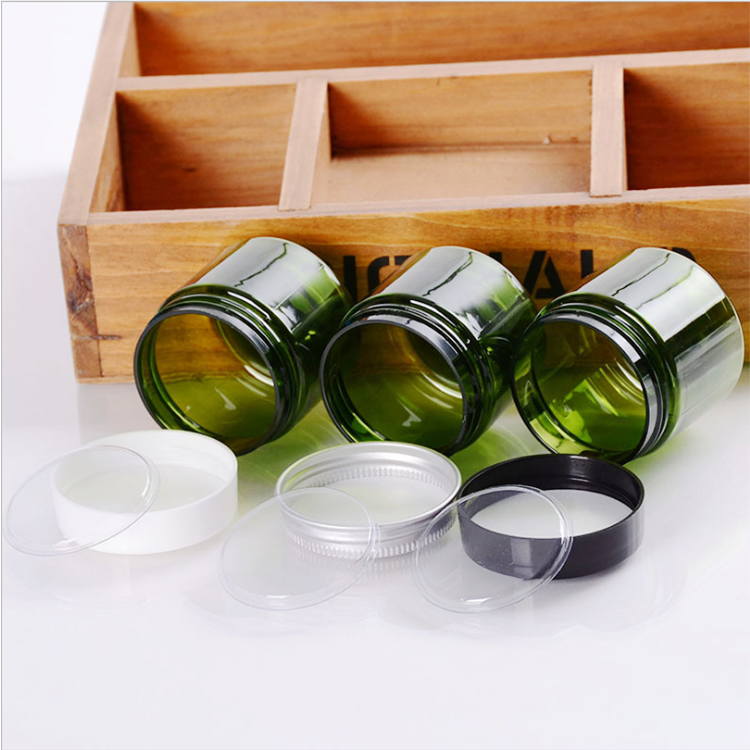 50G 100G 150G Hair Gel Food Container Green Cosmetic Cream Jar Plastic Pet Jar