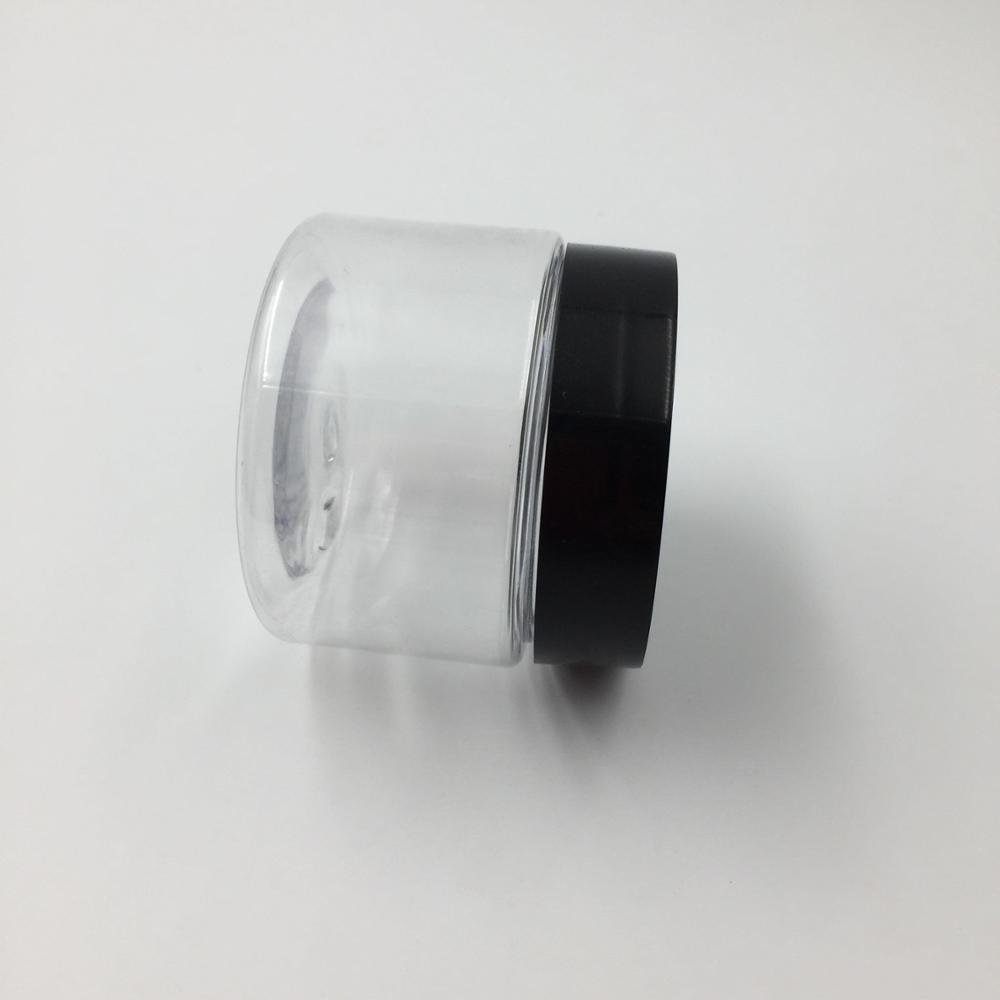 50G 100G PET Black lids Cosmetic Jars Makeup Containers Pot For Cream Facial Mask Lotion Essentials Oils