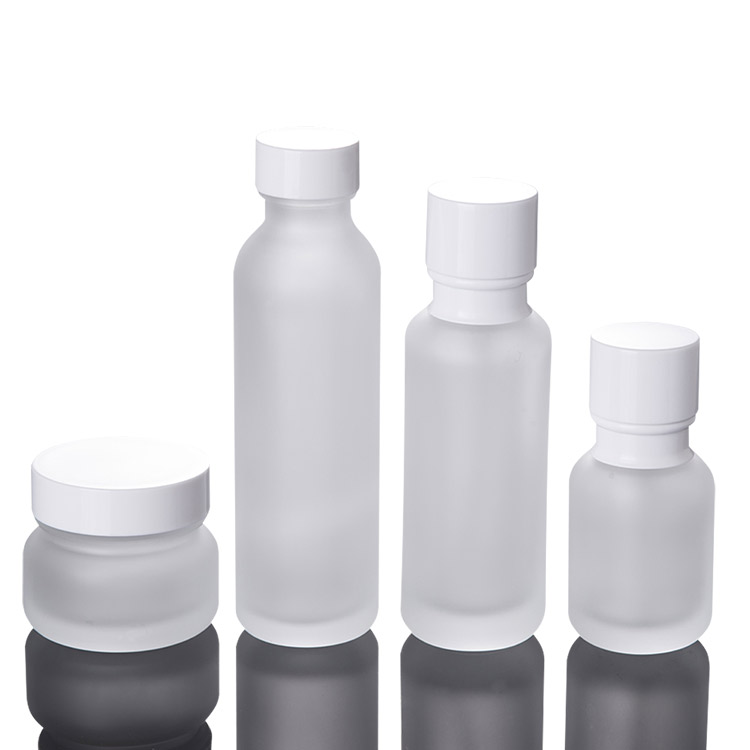 50G 50ml 110ml 150ml cosmetic glass bottle frosted glass lotion bottle with pump