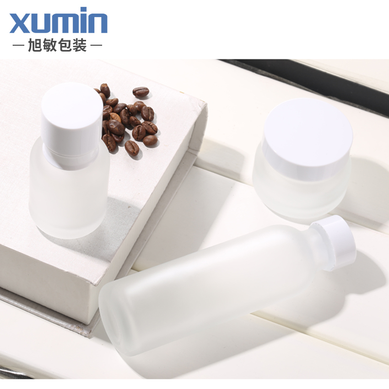 50G 50ml 110ml 150ml cosmetic glass bottle frosted glass lotion bottle with pump