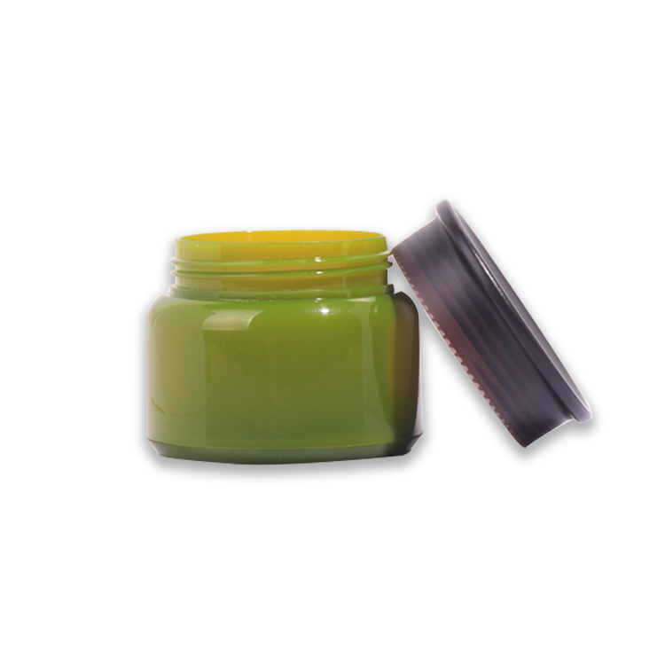 50G 80G Green Plastic Jar Skin Care Green Round Pet Cosmetic Plastic Jar