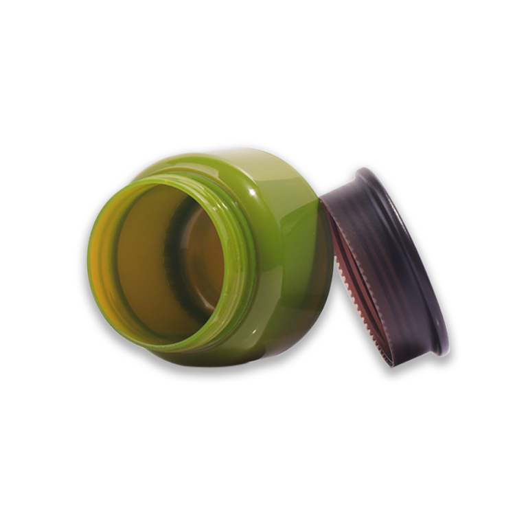 50G 80G Green Plastic Jar Skin Care Green Round Pet Cosmetic Plastic Jar
