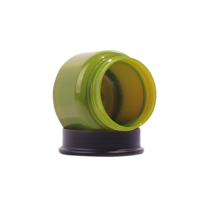 50G 80G Green Plastic Jar Skin Care Green Round Pet Cosmetic Plastic Jar