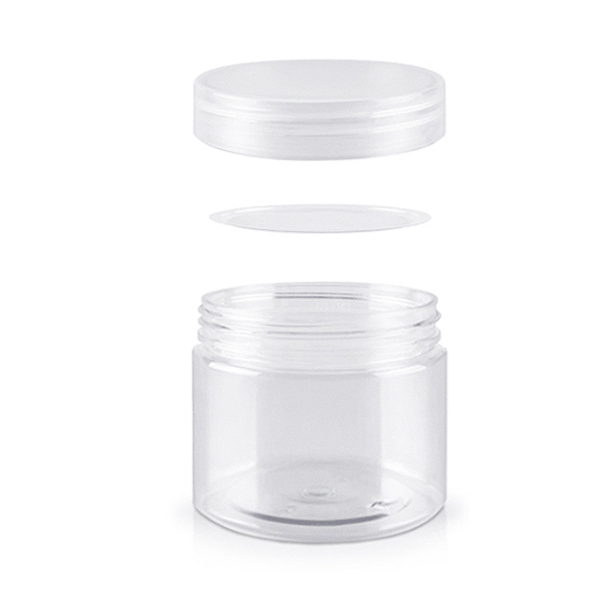 50G 80G PET cream jar plastic travel jar travel can blue cream jar with aluminum cap