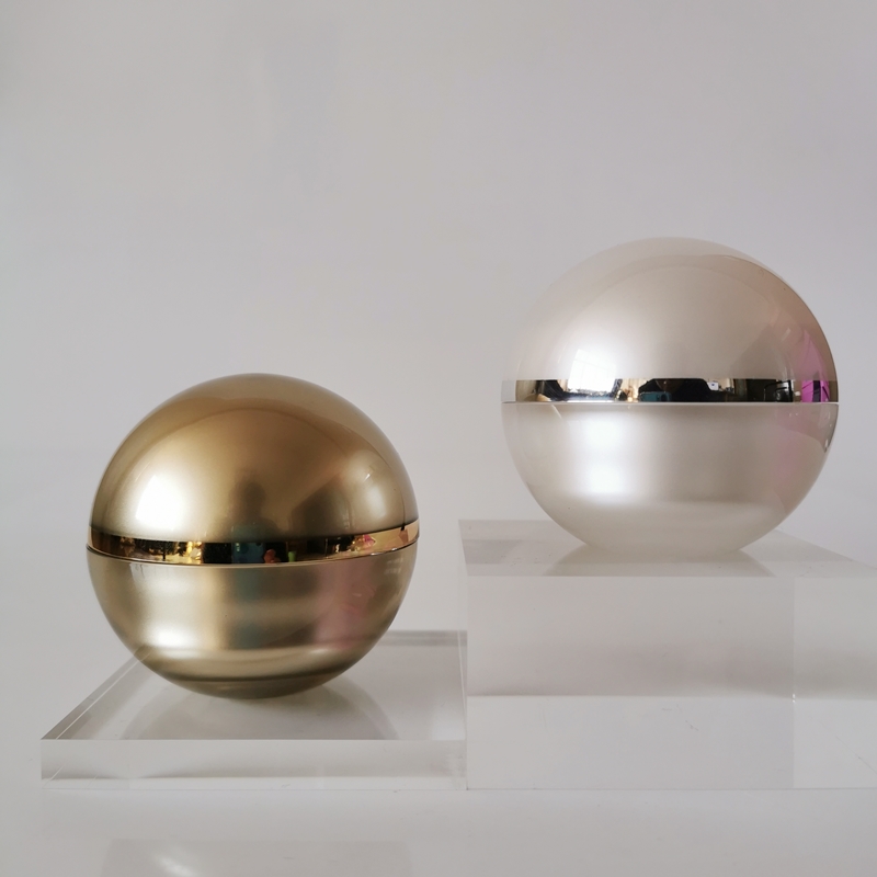 50G Fancy Clear Round Gold Type Empty Face Acrylic Ball Jar For Skin Care