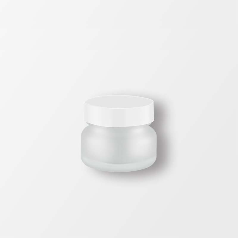 50G clear frosted cosmetic cream glass jar with cap