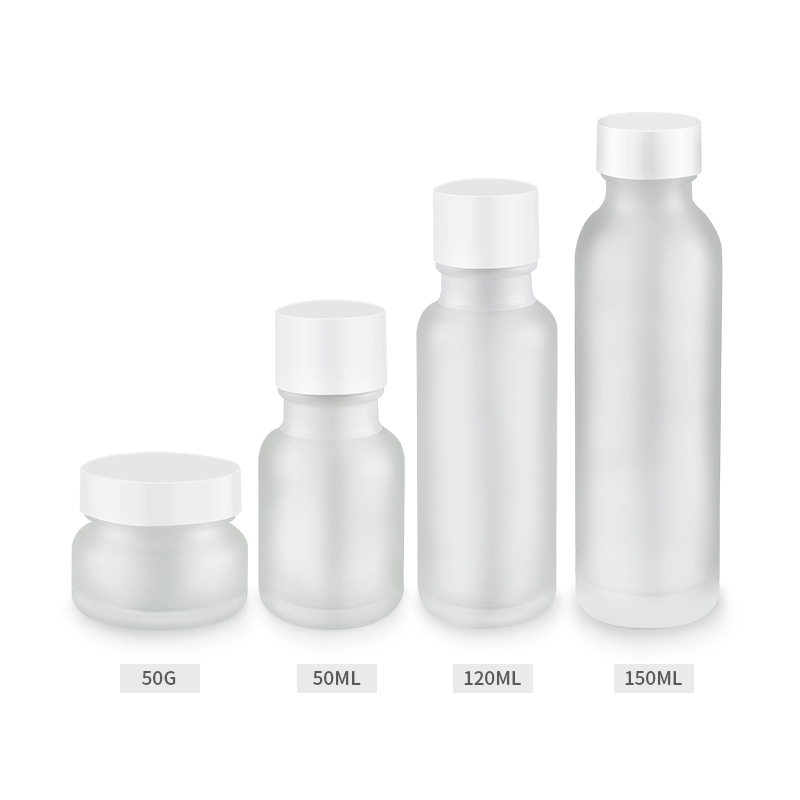 50G clear frosted cosmetic cream glass jar with cap