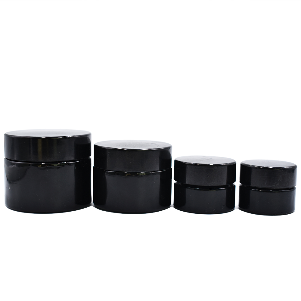 50G cosmetic glass jar black cosmetic jar glass jar