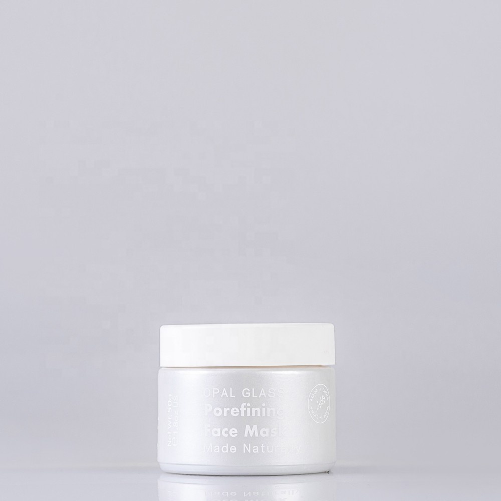 50G cream opal glass jar for cosmetics skincare packaging