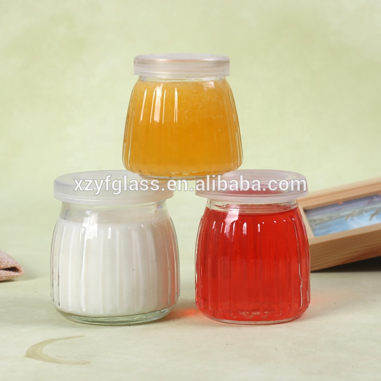 50ML 100ML 200ML Fruit Jam Pudding Glass Jar Candy Glass Milk Pudding Jar With Tin Cap