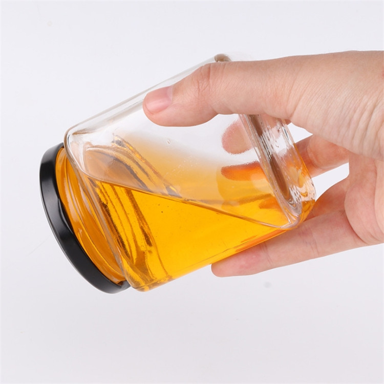 50ML 100ML 280ml 500ml Square Honey Pickles Storage Glass Jar with Metal lid