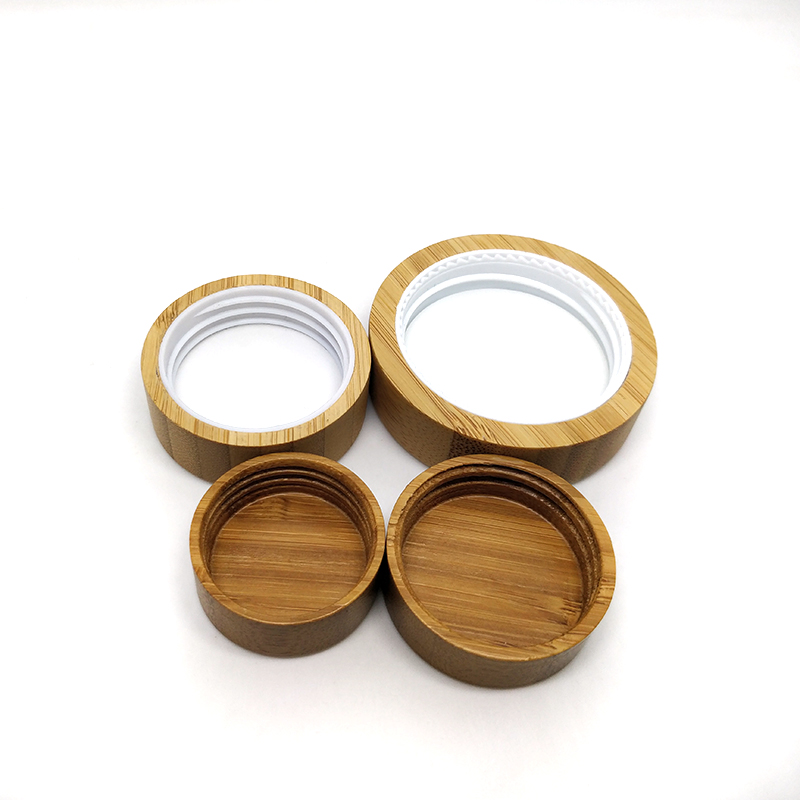 50ML 100ML Glass Jar Cosmetics Packaging Bamboo Lid Face Cream Container Glass Cream Jar with Bamboo Cap