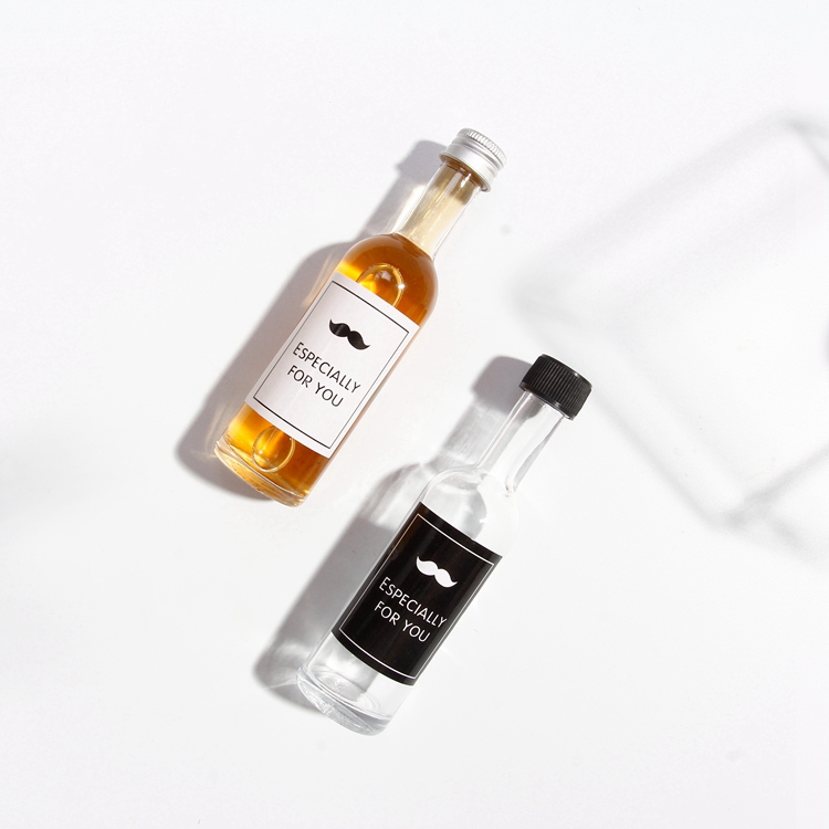 50ML Clear Mini Wine Glass Bottle For Spirit Whisky alcoholic Drinks  Small Cute Easy Taken Packaging Containers
