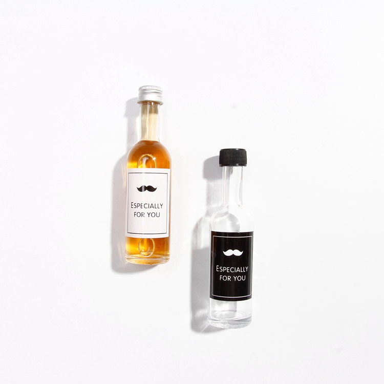 50ML Clear Mini Wine Glass Bottle For Spirit Whisky alcoholic Drinks Small Cute Easy Taken Packaging Containers