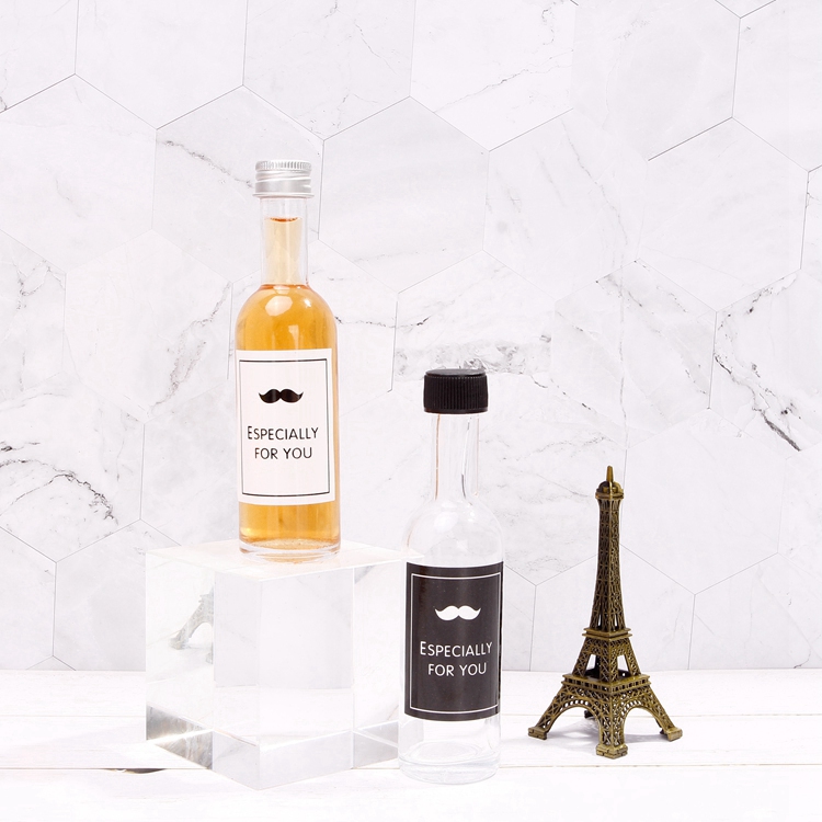 50ML Clear Mini Wine Glass Bottle For Spirit Whisky alcoholic Drinks Small Cute Easy Taken Packaging Containers