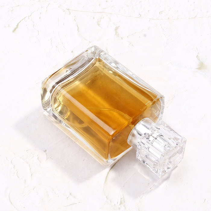 50ML Flint Glass Refillable Perfume Bottle Square Portable Perfume Atomizer Empty Bottle with Spray For Travel