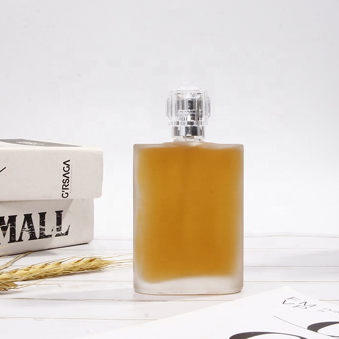 50ML Flint Glass Refillable Perfume Bottle Square Portable Perfume Atomizer Empty Bottle with Spray For Travel